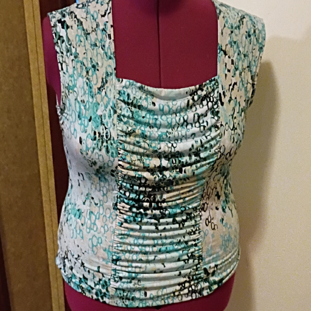 Style & Co. Blue and Black Patterned Tank Top